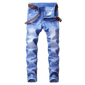 Męskie dżinsy Nicea Wiosna Jesień Multicolour Mens Classic Straight Drelim z zamkami Jean Mężczyzn Porysowany Długi Trouser1