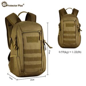 12L tático mochila militar impermeável nylon exército pequeno mochila ao ar livre esportes camping caminhadas caça saco de pesca y0721