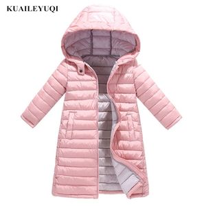 Child Girl clothes Jackets for girls children's autumn winter coat clothing Kid Hooded Thin cotton-padded jacket parka long 211203