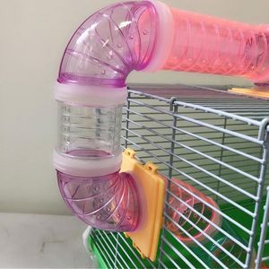 Pequeno animal supplies hamster túnel gaiola interface de tubulação externa acessórios de brinquedo acessórios de brinquedo plástico treinamento jogando ferramentas