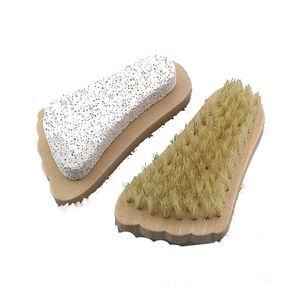 Natural Bristle Brush Foot Exfoliating Dead Skin Remover Pumice Stone Feet Wooden Cleaning Brushs Household Shower Spa Massager