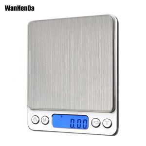 Digital Kitchen Scale With Case Pocket 500/0.01g 3000g/0.1g LCD Display Portable Mini Baking Jewelry Powder Grams Weight Balanc 211221