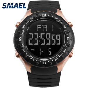 Mens Military Watches 50M Waterproof Relogio SMAEL Black Clocks Big Men Sport 1342 LED Digital Wrsit Watch Wristwatches