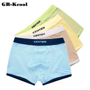 Sale Boys Underwear Boxer Cute Briefs Children Stripe Underpants Toddler Baby Cartoon Short Kids Panties 4pcs/lot 210622