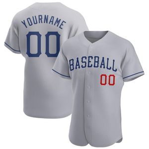 Custom Grey Royal-Red-2 Authentic Baseball Jersey