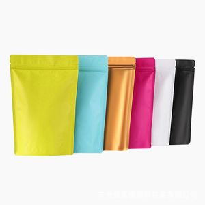 Borse stand up colorate riutilizzabili Foglio di alluminio opaco Borsa con chiusura a zip Caffè Cioccolato Snack Sigillatura Sacchetti per confezioni regalo