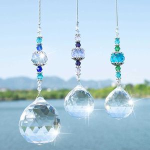 H&D Pack of 3,Clear Crystal Prism Ball Rainbow Maker Window Prisms Suncatcher Crystal Pendants for Home,Office,Garden Decoration Q0811
