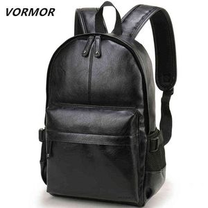 Backpack Style Bag Vormor Brand Men School Leather Moda de viagem à prova d'água Livro casual masculino 1209