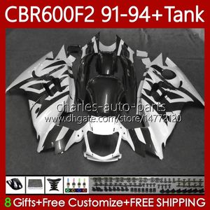 Bodywork + zbiornik dla Honda CBR600F2 600CC Szary Biały 600FS 91-94 Body 63NO.152 CBR 600 600F2 CBR600 F2 FS CC 1991 1992 1993 1994 CBR600FS CBR600-F2 91 92 93 94 94 Zestaw targowy