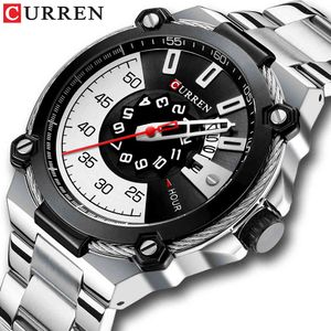 Curn watch SierとBlack Watchesメンズクォーツ腕時計ステンレススチールバンドファッションクロック男性時計男性スタイルReloj Q0524