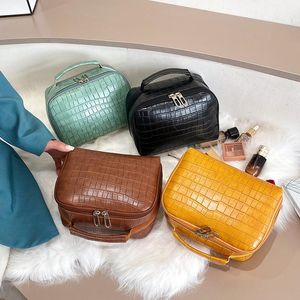 Wholesale korea cosmetics bag for sale - Group buy Travel Korean Style Portable And Simple Fashion Cosmetic Bag Large Capacity Solid Color Pu Wash Bags Cases