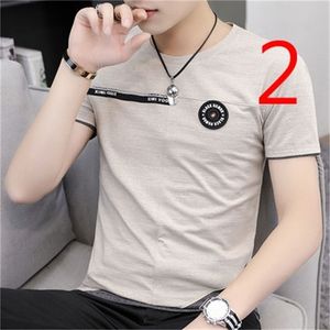 Sommar Hong Kong Style Tryckt Casual Short-Sledd T-shirt Lös T-shirt Tide Märke Boys Clothes 210420