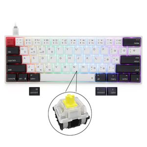 AK61 Hotswap Mekanisk Tangentbord Mini Portable Wired PBT KeyCap Gateron Switch RGB Gaming Keyboard Designad