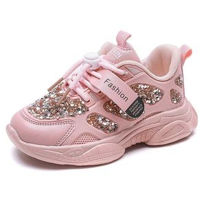 Arrivel Children Sneakers Girls and Boys Casual Shoes Bring PU Leather Sport Flats Spring 5-10 Years Kids Shoes 211022
