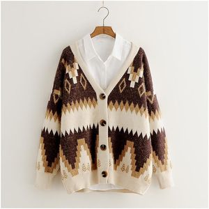 Kadın Sweaters Sonbahar Harajuku Hırka Kadın Örme Sweater Artı Boyut Kırmızı Triko Üstler Ceket Moda Öğrencisi Kadın Hırdi