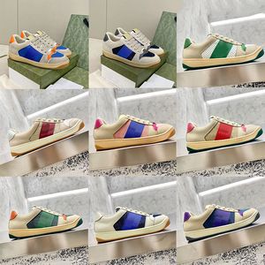 Men Women Screener Webbing Sneakers Designer Stripe Shoes Fashion Dirty Leather Tennis Shoe Fabric Low Canvas Sports Casual Trainer 320