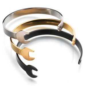 Ferramentas de metal ajustáveis ​​Chave encantos pulseira pulseira para homens mulheres punk estilo ouro braceletes jóias pulseras mujer q0719