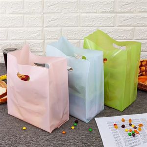 Afhaaltassen Herbruikbare plastic zak met handvatten Dessertverpakkingen Voedsel Bakken Bakkerij Cake Tote Cosmetische boodschappentassen