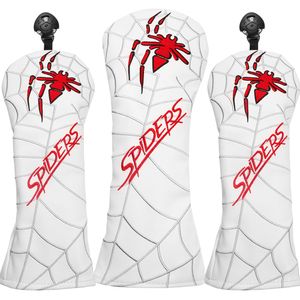 Spider Golf Club Headcovers for Driver Fairway Wood Hybrid Blade Putter Covers PU Leather Headcover