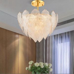 Pendelleuchten, Netzrot, romantisch, warm, Hauptschlafzimmerlampe, Esszimmer, Arbeitszimmer, modern, minimalistisch, nordisch, Wohnzimmer, Blattglas-Kronleuchter