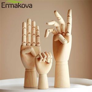 ERMAKOVA Wood Art Mannequin Hand Model Perfect for Drawing Sketch Manichino con dita flessibili sezionate in legno Figura 211108