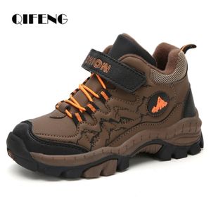 Kış Sıcak Kürk Çocuk Ayakkabı Erkek Kaymaz Kar Ayak Bileği Çizmeler Deri Sonbahar Rahat Sneakers Su Geçirmez Kanca Döngü Çocuk Ayakkabı 220121