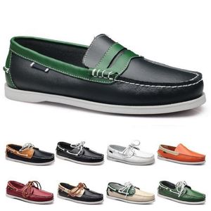 Moda Stil 78 Erkek Koşu Ayakkabıları Deri İngiliz Tarzı Siyah Beyaz Kahverengi Yeşil Sarı Kırmızı Açık Rahat Nefes Spor Ayakkabı