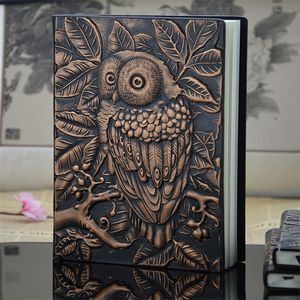 Embossed Travel Journal Daily Notepad Sketchbook Vintage Owl Diary Notebook Retro Planner Bronze Kdjk2104