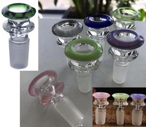 Piranha Colorful 14 18 mm joint glass bowl nail for dry herb Accessories bongs water pipes Random color
