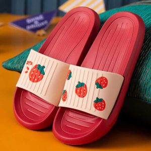Sommar tofflor barn glider flickor skor tecknad frukt jordgubbe ananas persika flicka flip flops sandaler strand qq643 210712