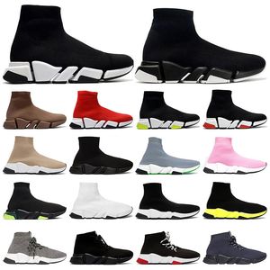 2021 Mens Classic Sock Shoes Платформа Тройная черная белая бежевая красная очистка Желтая флуо Bule Flat Fashion Fashion Outdoors
