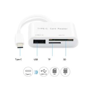 3 in 1 USB C Card SD Reader Adapter Cable SD& Micro SD TF Connection Smart Memory Card reader for Macbook Pro Type-C Port
