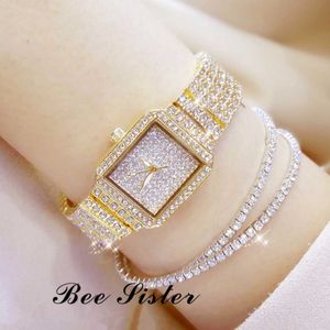 Kobiety Zegarki Top Marka Luksusowa Moda Kwadrat Kobiety Watch Diamond Lady Wrist Watch Sukienka Wristwatch Gold Women Zegarki 210527