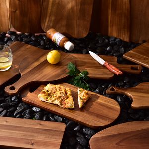 Trä Pizza Peel Pad Eco Natural Wooden Fruits / Sushi / Cake Plate Multi-use Cutting Chopping Block Bakning Verktyg