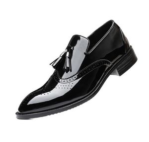 Homens Oxford imprime vestido estilo clássico sapatos de couro preto roxo cinza lace up formal moda negócios