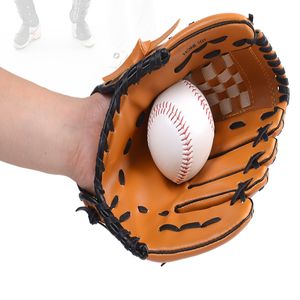 1 Sztuk Odkryty Sport Brązowy Baseball Rękawiczki Softball Praktyka Wyposażenie Rozmiar 10.5 / 11,5 / 12.5 Lewa ręka dla dorosłych Q0114