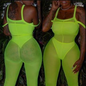 Womens Jumpsuits Rompers 2021 European And American Foreign Trade Sale Mesh See-through Sexy Jumpsuit1