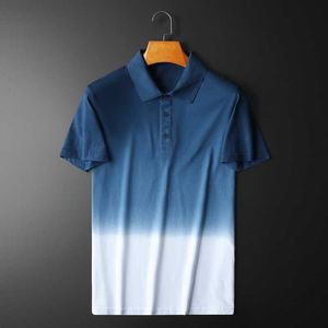 Hochwertige Gradient Polo Shirts Männer Kurzarm Slim Polo Shirts Mode Business Casual T Tops Social Streetwear Kleidung 210527