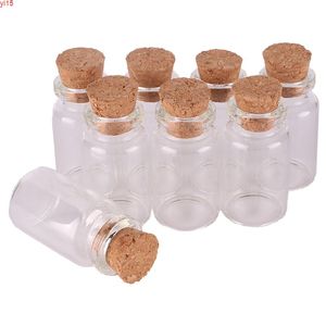 Storlek 22 * ​​40 * 12.5mm 7ml Mini Glass Parfym Spice Flaskor Tiny Jars Flaskor med Cork Stopper Hängande Hantverk Bröllopsgåva 100PCSGood Qty