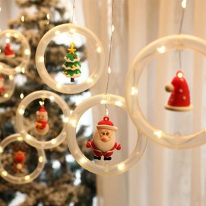 Luzes de Natal de Natal Luzes Garland Lâmpadas de Cortina Santa Claus Árvore Indoor Candelabro Ano Novo Partido Decoração Luz