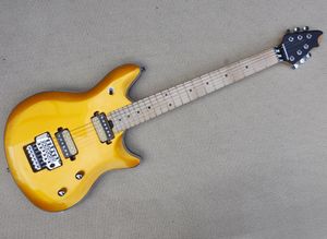 Chitarra elettrica in oro brillante all'ingrosso all'ingrosso con pickup Humbucker, Floyd Rose, tastiera in acero