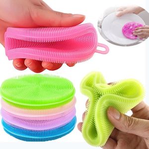 Silicone Cleaning Brush Tool Dishwashing Sponge Multi-functional Fruit Vegetable Cutlery Kitchenware Brushes Kitchen Tools