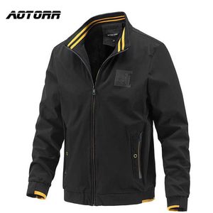 Herbst Männer Jacke Casual Einfarbig Windjacke Stehkragen Herren Business Mäntel Kleidung Männliche Taktische Baseball Outwear 211011