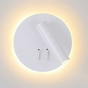 Nordic LED Wall Lamp with switch 3W spotligh 6W backlight free rotation Sconce indoor wall light For Home Bedroom Bedside light 210724