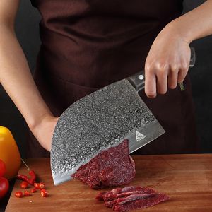 New FULL TANG 7-inch Butcher Knife Multipurpose Chinese Chef Knives High Carbon Stainless Steel Meat Cleaver Heavy Duty Blade With Retail Box Package