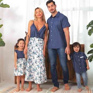 Familie passende Outfits Blumendruck Mama und ich Kleidung Set Mutter Kinder Kleinkind Mädchen Kleidung Baby Strampler 210922