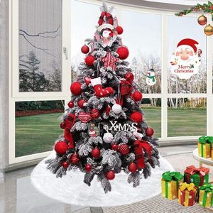 Noel Süslemeleri Ağaç Etek Beyaz Halı Faux Kürk Kat Mat Kapak Ev Için 2021 Xmas Yıl Parti Dekor