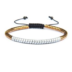 Men Bracelet 4mm Matte Hematite Snake Macrame Bracelets Wholale 10pcs/lot Jewelry For Cool Men