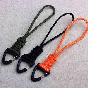 New Paracord Keychain Lanyard Triangle Buckle High Strength Parachute Cord Self-Defense Emergency Survival Backpack Key Ring