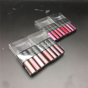 Lip Gloss Liquid Lipstick Kit The Red Nude Brown Pink Edition Mini Matte lipgloss 4pcs set ( 4 x 1.9ml )